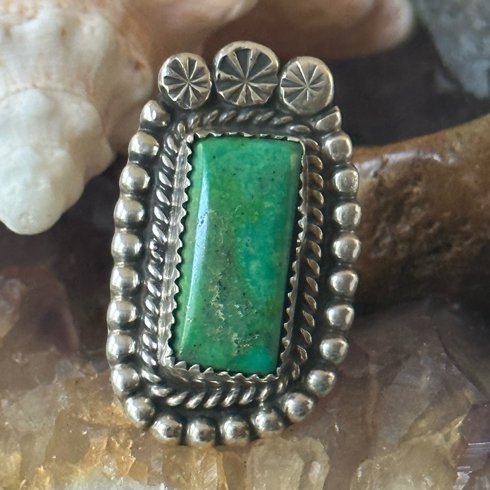 Turquoise Native Made 925 Solid Sterling Silver R… - image 1